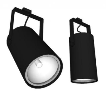 聚光灯射灯探照灯黑白SU模型下载_sketchup草图大师SKP模型