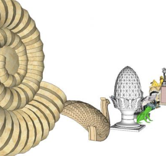 欧式风格雕塑小品精选SU模型下载_sketchup草图大师SKP模型