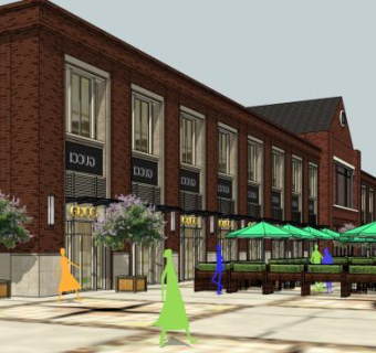 英式风格商业街建筑SU模型下载_sketchup草图大师SKP模型