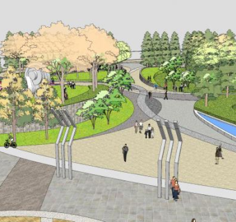 概念公园景观诚市规划SU模型