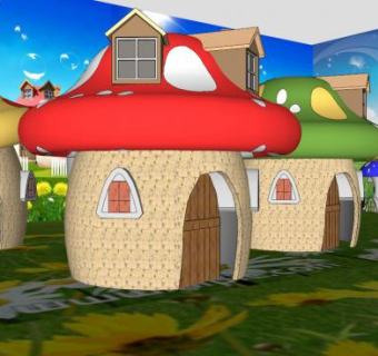 蘑菇主题儿童游乐园SU模型下载_sketchup草图大师SKP模型