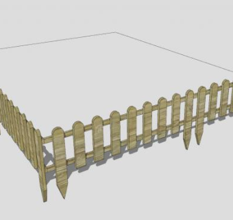 木栅栏栅栏围栏SU模型下载_sketchup草图大师SKP模型