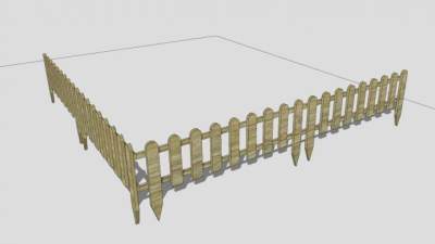 木栅栏栅栏围栏SU模型下载_sketchup草图大师SKP模型