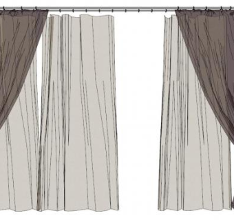 窗帘布艺SU模型下载_sketchup草图大师SKP模型