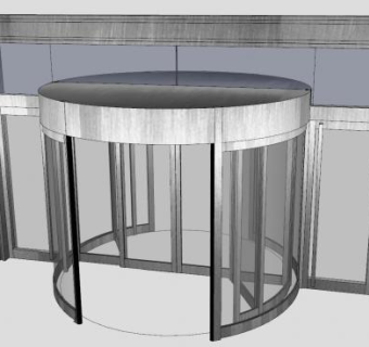 旋转门保定自动门SU模型下载_sketchup草图大师SKP模型