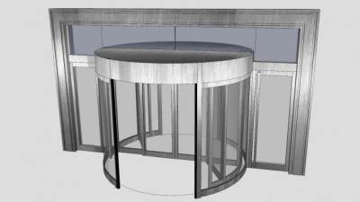 旋转门保定自动门SU模型下载_sketchup草图大师SKP模型