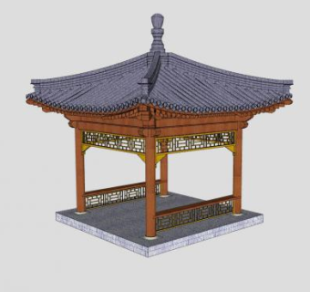 亭子建筑SU模型