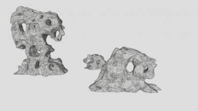 石头雕塑太湖石石灰岩SU模型下载_sketchup草图大师SKP模型