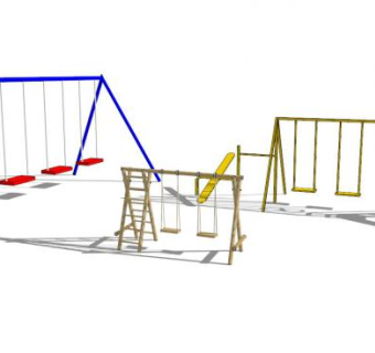 儿童游乐园游乐设施秋千SU模型下载_sketchup草图大师SKP模型