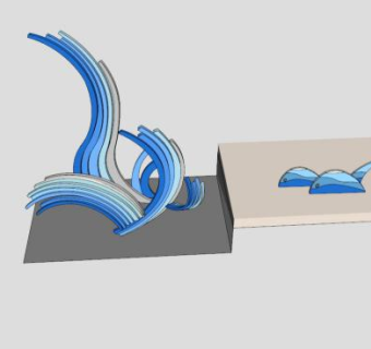 海洋主题海浪雕塑造型小品SU模型下载_sketchup草图大师SKP模型