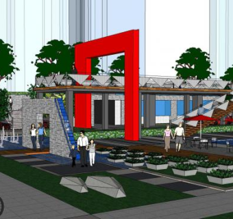 住宅小区园林景观SU模型