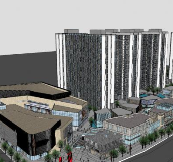 重庆江津双福商业综合体SU模型