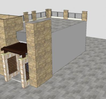 公园小商店厕所公共厕所SU模型