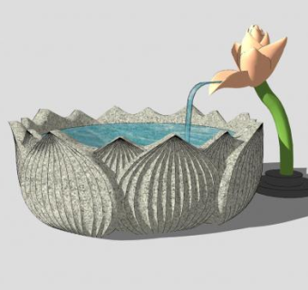 莲花池公园景观SU模型下载_sketchup草图大师SKP模型