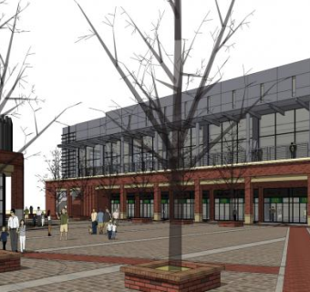 美式风格商业街万科风情SU模型下载_sketchup草图大师SKP模型