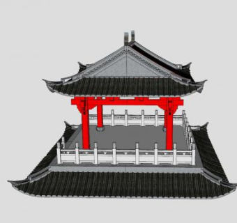 古建娱乐古建戏台娱乐SU模型下载_sketchup草图大师SKP模型
