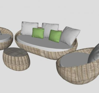 客厅沙发家居SU模型下载_sketchup草图大师SKP模型