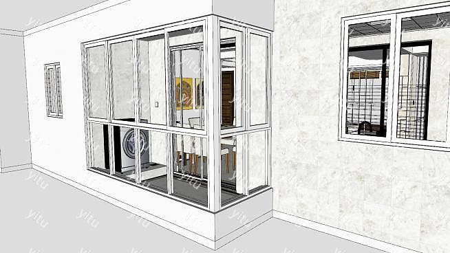 簡約家裝室內設計方案su模型下載sketchup草圖大師skp模型