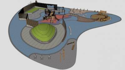 儿童游乐园场所建筑SU模型下载_sketchup草图大师SKP模型