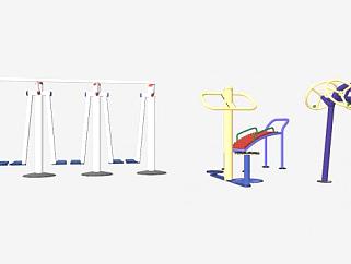 健身器材公园运动器材SU模型下载_sketchup草图大师SKP模型