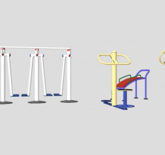 健身器材公园运动器材SU模型下载_sketchup草图大师SKP模型