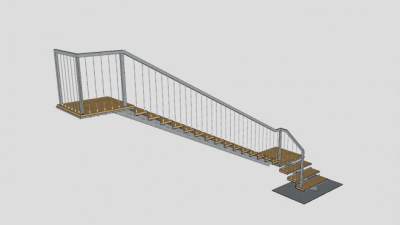 钢丝栏杆楼梯SU模型下载_sketchup草图大师SKP模型