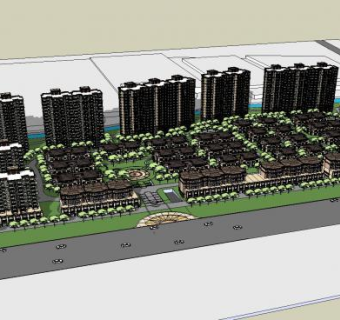 多层高层住宅高层楼房小区SU模型