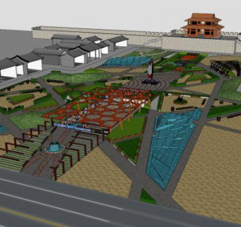 景观广场设计SU模型