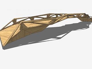 <em>解构</em>概念桥木质设计SU模型