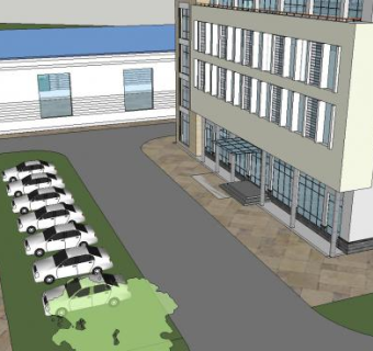 工业厂房装修和办公楼企业SU模型