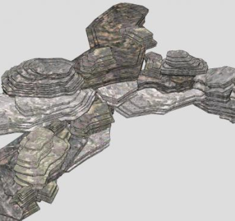 假山叠石假山石SU模型下载_sketchup草图大师SKP模型