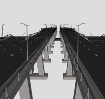 高速公路高架桥桥梁SU模型