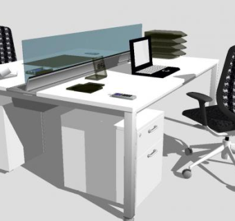 现代办公桌椅SU模型下载_sketchup草图大师SKP模型
