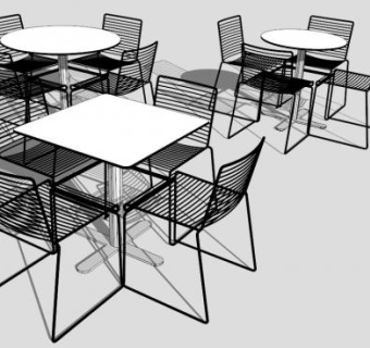 休闲娱乐餐桌椅SU模型下载_sketchup草图大师SKP模型