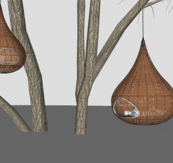 休闲情侣树屋SU模型下载_sketchup草图大师SKP模型