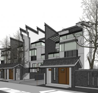 徽派建筑别墅SU模型