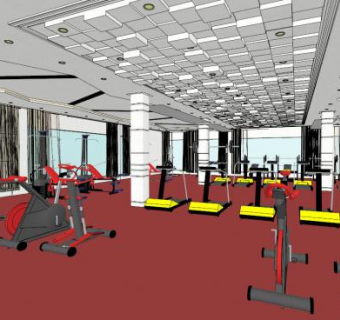健身房模型(健身器材模型众多)SU模型下载_sketchup草图大师SKP模型