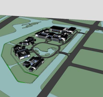 东部宾馆中式豪华酒店SU模型下载_sketchup草图大师SKP模型