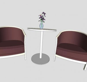 沙发桌椅组合SU模型下载_sketchup草图大师SKP模型