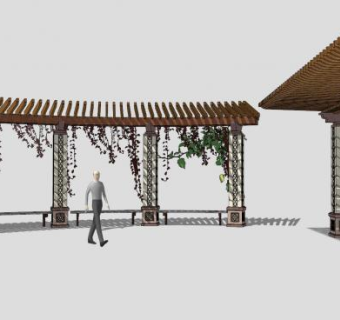 欧式景观廊架SU模型