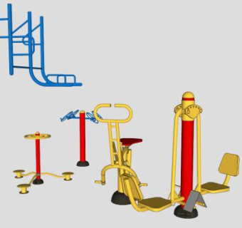 室外健身器材健身器材集合SU模型下载_sketchup草图大师SKP模型