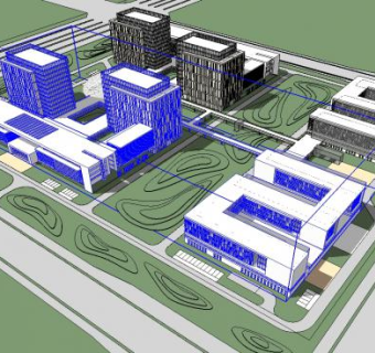办公楼装修产业园SU模型下载_sketchup草图大师SKP模型