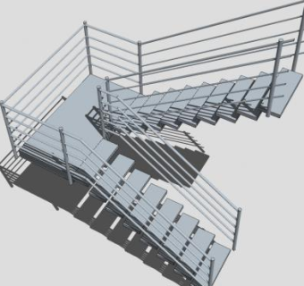 楼梯旋转扶手楼梯SU模型下载_sketchup草图大师SKP模型