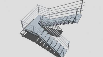 楼梯旋转扶手楼梯SU模型下载_sketchup草图大师SKP模型