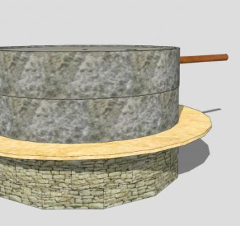 农村道具石磨SU模型下载_sketchup草图大师SKP模型