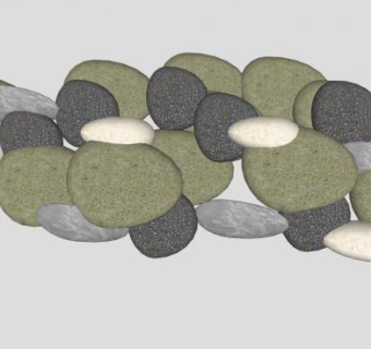 鹅卵石子石路SU模型