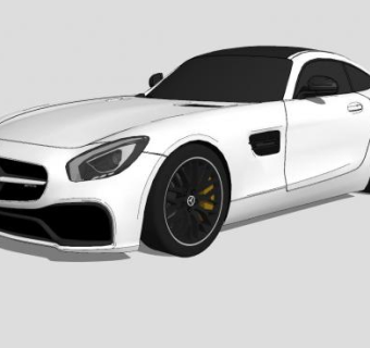 小轿车汽车奔驰SU模型下载_sketchup草图大师SKP模型