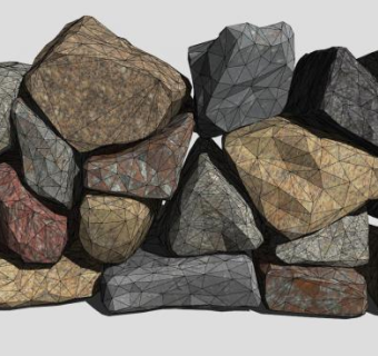 石景景石石头景观石SU模型下载_sketchup草图大师SKP模型