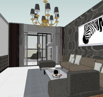 含榻榻米室内整体家装SU模型下载_sketchup草图大师SKP模型