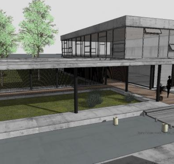 别墅建筑庭院景观SU模型